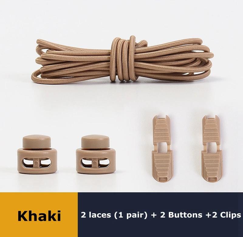 No Tie Shoe Laces Suitable for All Shoes Round Spring Lock Elastic Shoelaces Quick Wear in 1 Second Hiking Sports Lazy Shoelace
