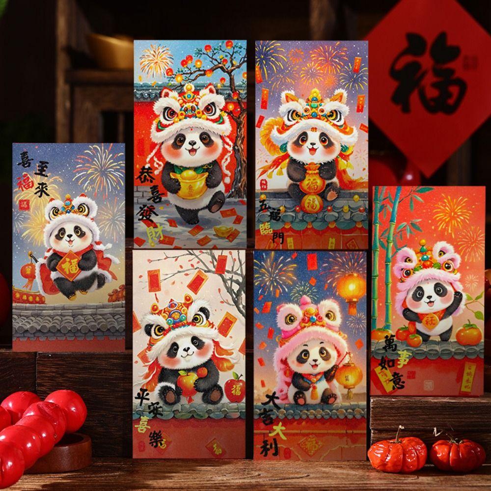 6pcs Traditional New Year Red Envelopes Chinese Style Good Lucky Red Packets  Graduation