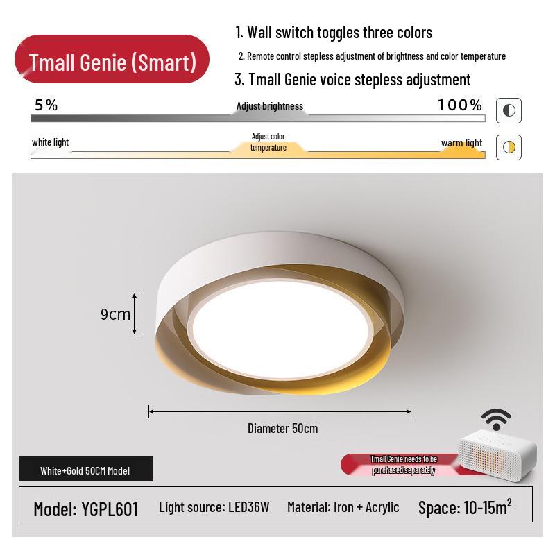 Modern Nordic LED Ceiling Light - Minimalist Round Design for Master Bedroom