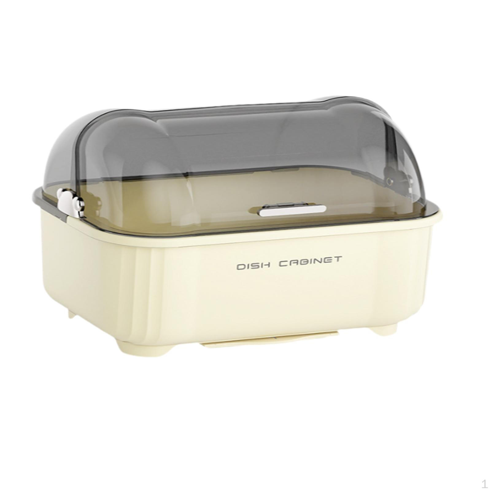 

Dish Drying Rack Dryer Tray Drainer Dustproof Nursing Bottle Holder Dishes Organizer with Lid Milky White