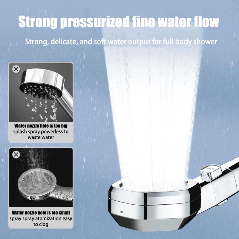 Showerhead four speed adjustment filter for shower knobs One click water stop bathroom accessories replete heads showers parts