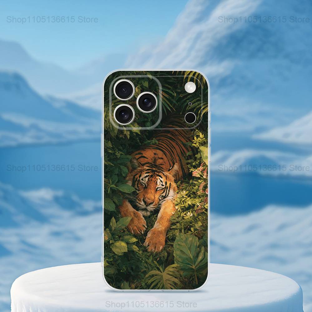 Coole Kunst Tiger Mythos Für iPhone 12, Mini, 16, X, 13, XR, 15, Pro, 17, Plus, 11, Max, 14, SE, XS, Transparent Weiche Hülle