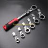 F26C Flexible Ratchet Wrench Set 8-19mm Combination Flexs Wrench with Non Slip Handle