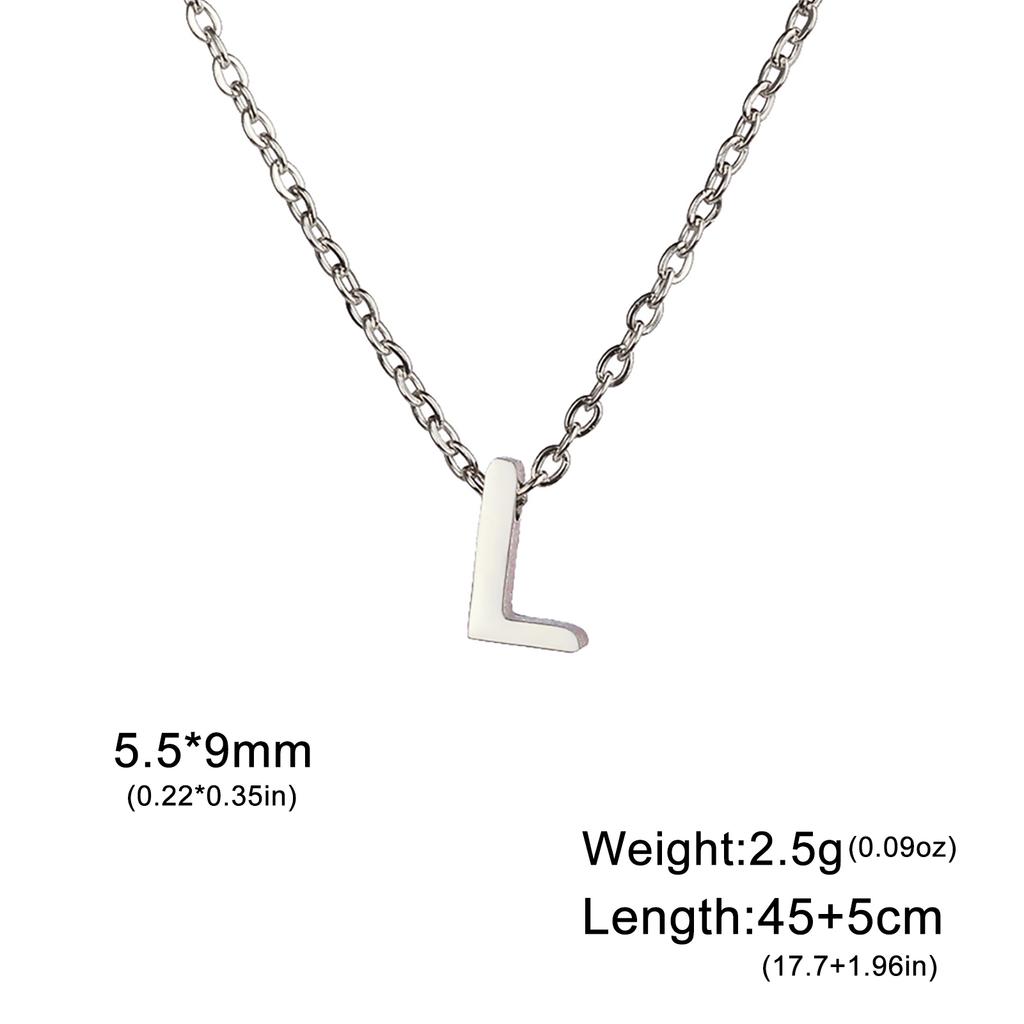 Name Initial Necklace A-Z 26 Letters Pendant Stainless Steel Jewelry Women Men Neck Choker Couple Friend Birthday New Year Gifts