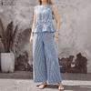 Women Sleeveless Vest Tops and Pants Summer Two Piece Suit Sets
