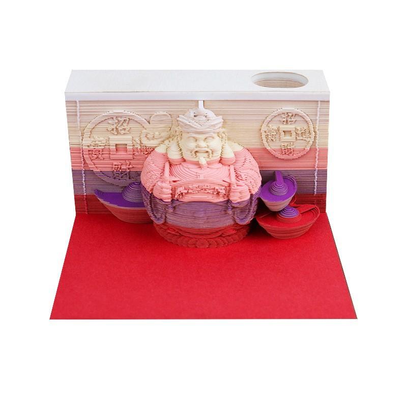 Mystischer 3D-Tischkalender Pop-Up-Schloss Monatsplaner 2025 Jahresorganisator Haftnotizen To-Do-Liste Büro Heimdeko Ornamente