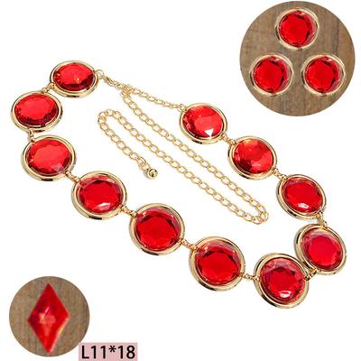 Anime Raven Cosplay Belt Accessories Belt Chain with Red Gems Diamond Halloween Cosplay Costume Prop