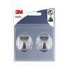 Adhesive Hooks - Oval - Grey - Medium Size (x2) 3M