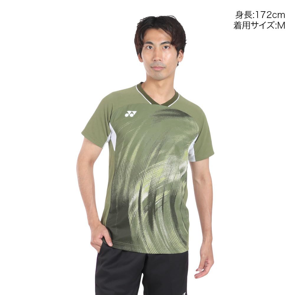 Yonex Short Sleeve Game Shirt Light Olive Medium Men's (Fit Style), (324),