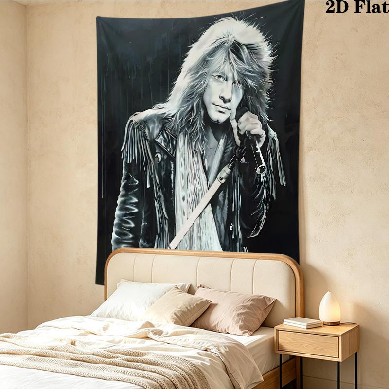 John Francis Bongiovi Jr Wall Tapestry Aesthetic Wall Hanging Printed Fabric Blanket Decorative Tapestries For Bedroom Living Room Home Decor