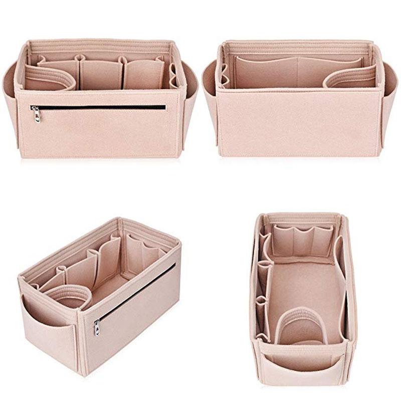 Make Up Organizer Felt Cloth Handbag Organizer Insert Bag Travel Inner Purse Portable Cosmetic Bags Fits Speedy Neverfull