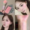 HERORANGE Skin-Melting Peach Pink Matte Shimmer Blush Cream for Natural Face Brightening