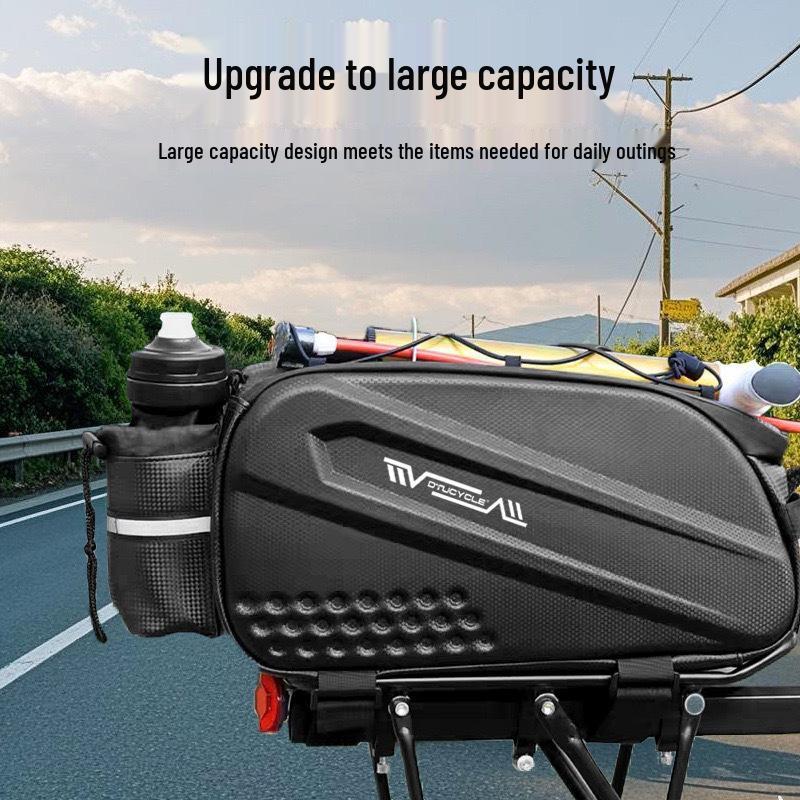 Hard Shell Bicycle Rear Seat Storage Bag - Mountain Bike Tail Bag & Rear Rack Pannier