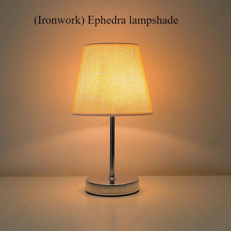 Creative LED Solid Wood Fabric USB Small Table Lamp Living Room Study Bedroom Bedside Atmosphere Decoration Lighting Fixtures
