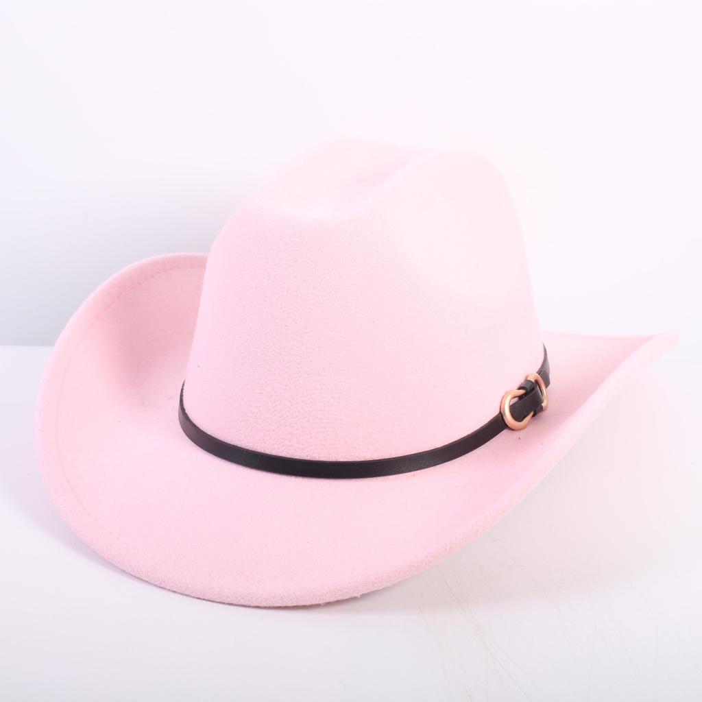 Popular European and American Fashion OL Style One-word Cowboy Hat Men's and Women's High-end Top Hat Jazz Hat Felt Hat