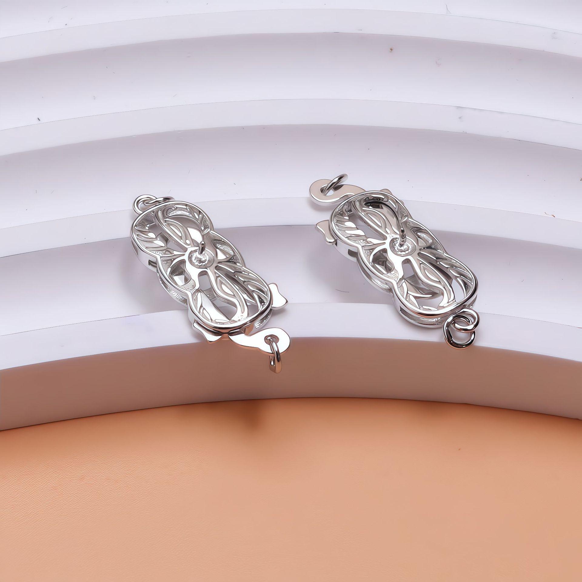 Handmade S925 Sterling Silver Bow Clasp for DIY Pearl Accessories