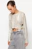 Women's Fashion New Sweater Stone Super Crop Hair Braided Foil Printed Knitwear Sweater