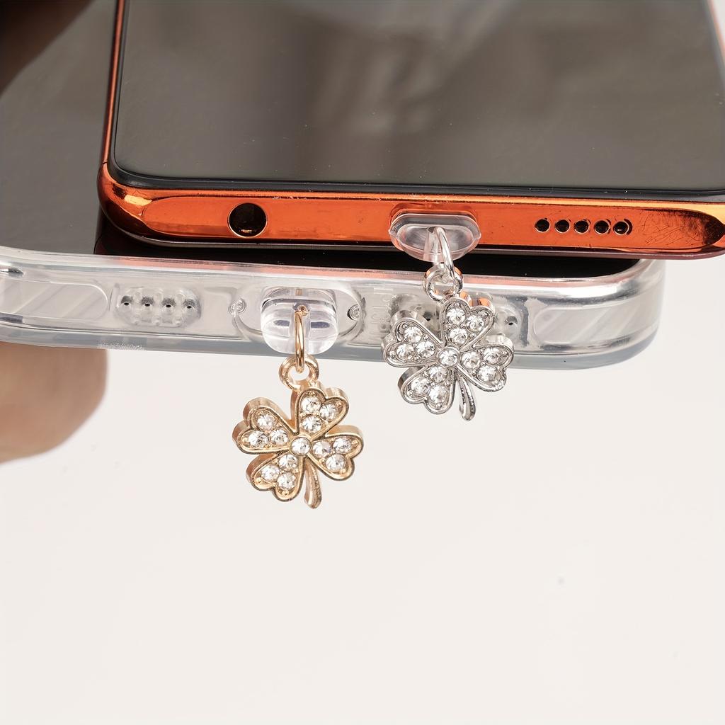 Lucky Four-Leaf Clover Charm, Mobile Phone Dust Plug Accessory,mobile Phone Decorations,small Gift