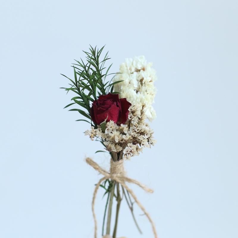 12cm Preserved Flower Boutonniere: Mini Bouquet for Bride, Bridesmaid, Wedding, Gift Box, Party Favor Decoration