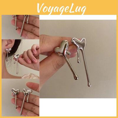 Boucles d'oreilles puces élégantes en alliage, en forme de cœur et de larme, collection été 2023