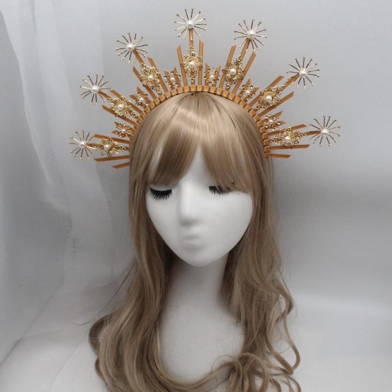 Bentiță Coroană Tiara Kituri Artizanat Handmade Piesa Coroană Costum Femei Bentiță Păr