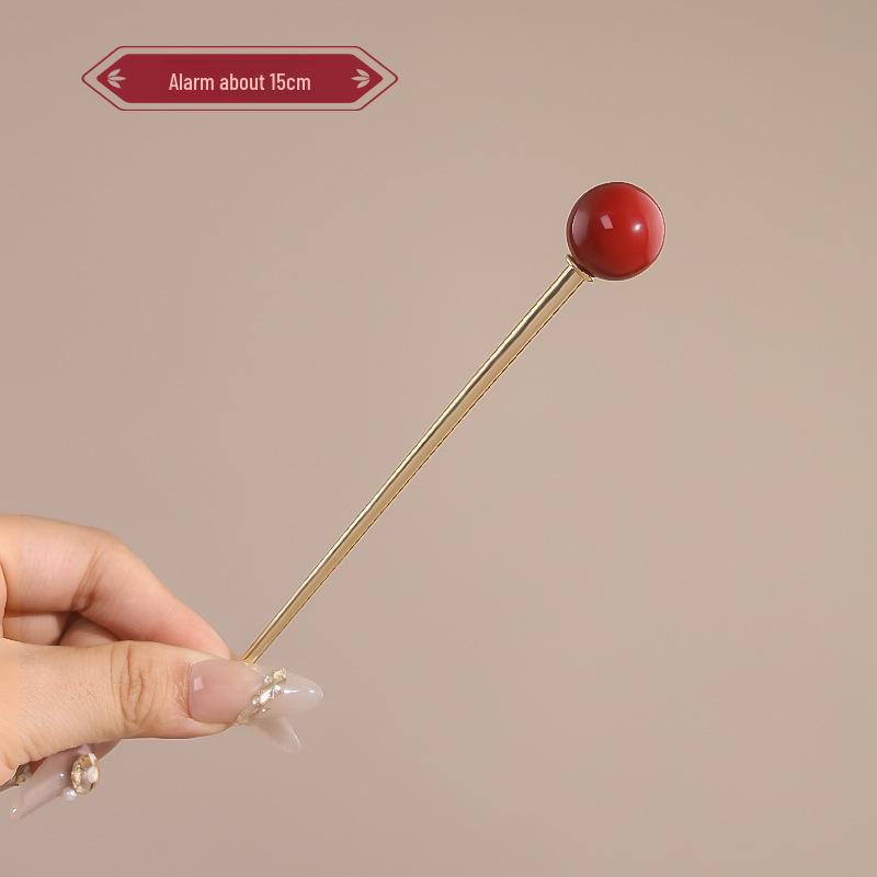 

Заколка для волос с кисточкой в китайском стиле с красным цветком для женщин