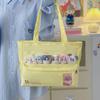Cute Cat Paw Letter Embroidery Large Capacity Women Casual Canvastote Bag For Daily Use