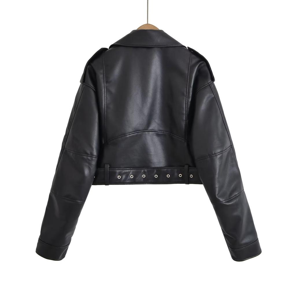 European and American Style, New Women's Clothing, Fashionable, Classic Versatile Fashion, Locomotive Imitation Leather Jacket