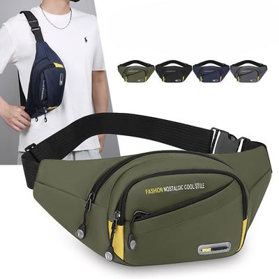 Multifunctional Outdoor Sports Purse Men's Large Capacity Multi Layer Slung Shoulder Bag Oxford Padded Fashion Chest Bag