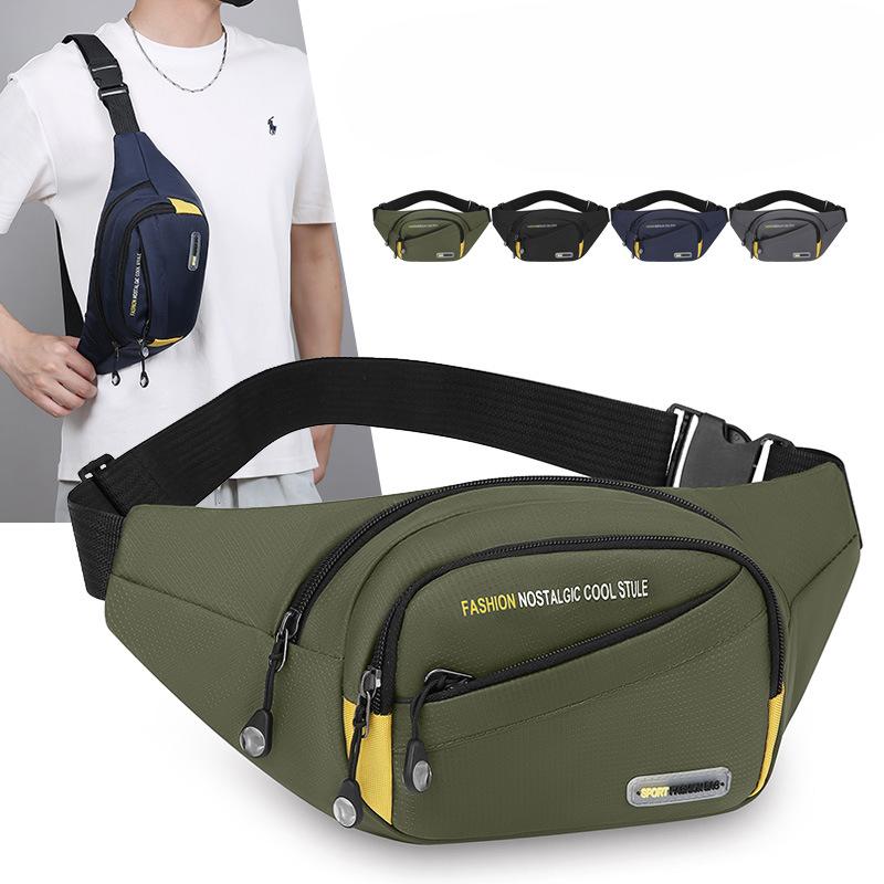 Multifunctional Outdoor Sports Purse Men's Large Capacity Multi Layer Slung Shoulder Bag Oxford Padded Fashion Chest Bag