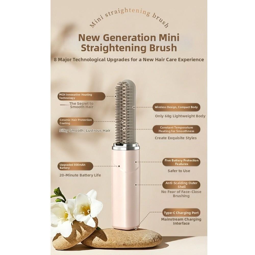 Cordless Wireless Bangs Comb Fast Heating Hair Styling Iron Convenient Bangs Curling Iron Festival