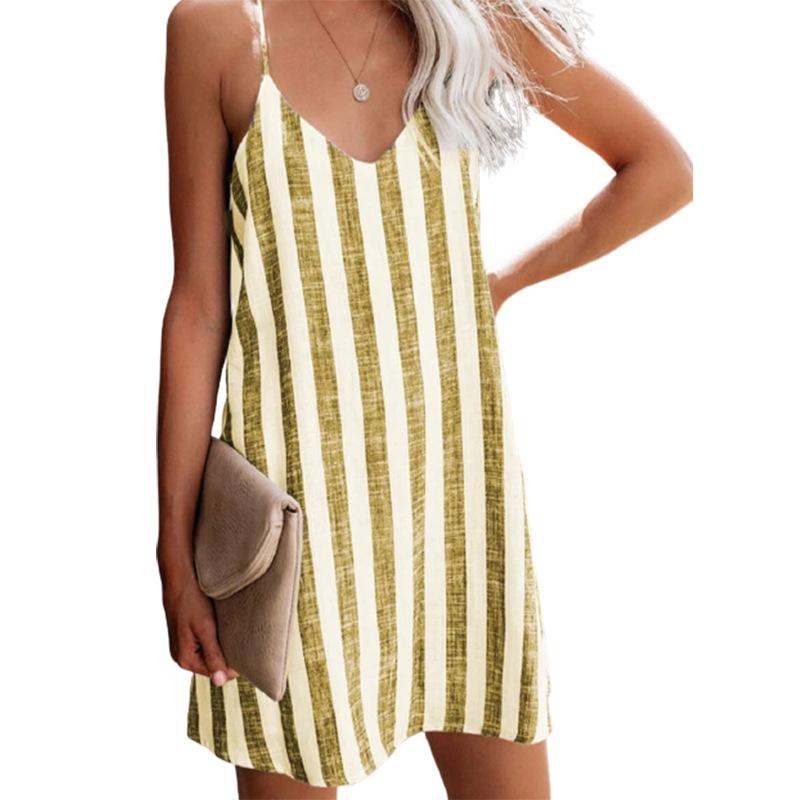 Summer Sleveless Striped Strap Short Dress Women Casual Loose Off Shoulder Sexy Beach Sundress Mini Vestidos Plus Size