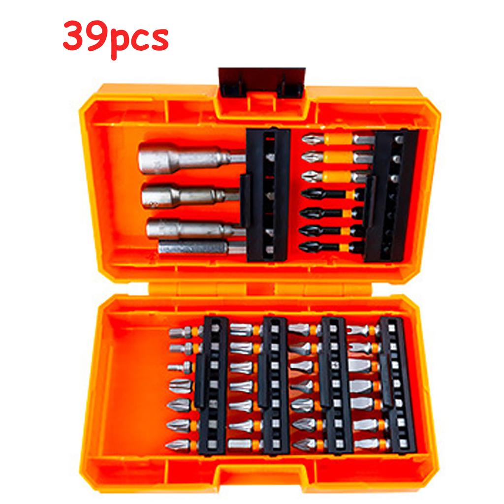 27/35/39-teiliges Bohrer-Set, Schlagbohrer-Bits und Schraubendreher-Set zum Schrauben und Bohren von Holz, Metall, Zement mit Aufbewahrung