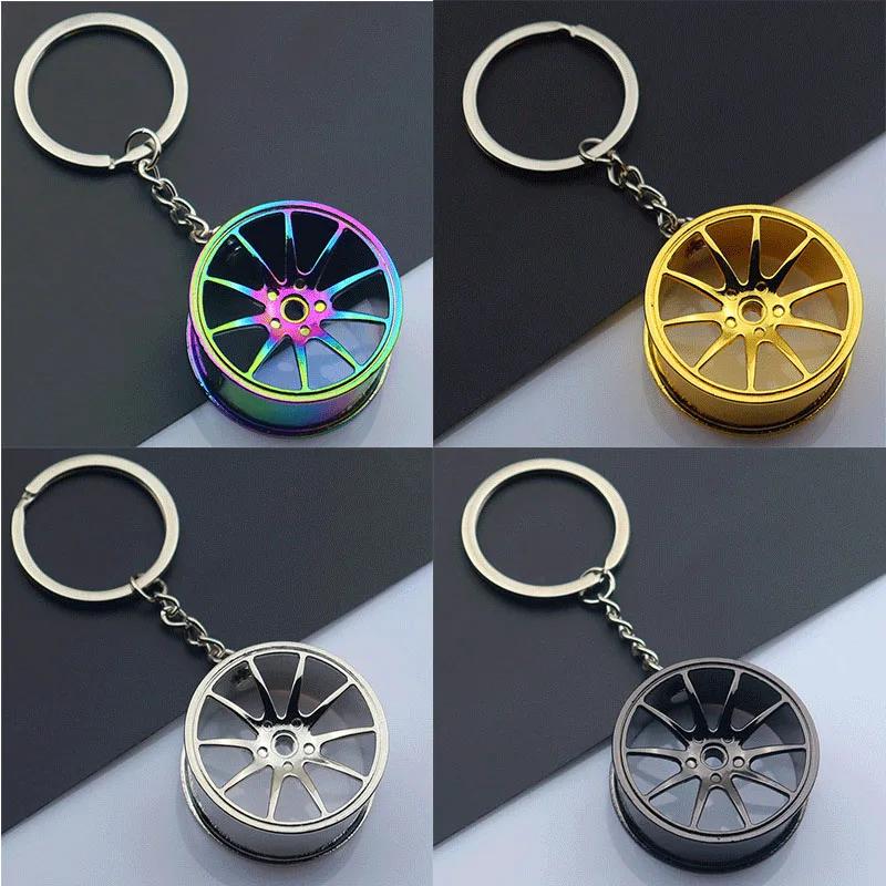 Kreativní kovové doplňky do auta Klíčenka s přívěskem na klíče ze slitiny zinku, turbo převodovky, brzdového kotouče, přívěsek na klíče pro pánské dárky k narozeninám pro tátu