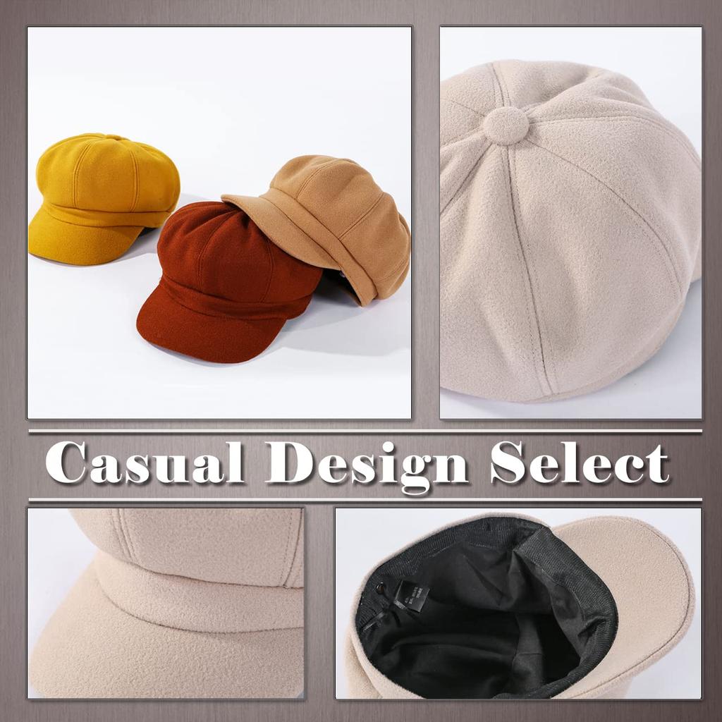 ONE LIMITATION Wool Casquette Cap Cute CP097 (One Limitation) Women's - Warm, Stylish, - (Yellow)