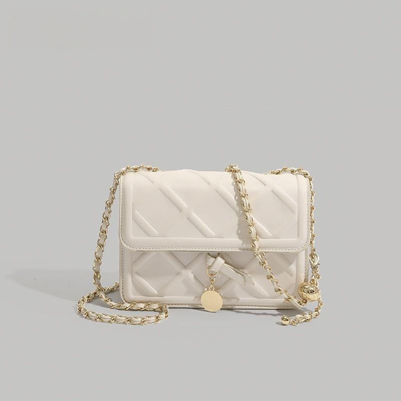 Niche Design Texture Diamond Embossed Chain Small Square Bag Summer Versatile One-shoulder Crossbody Bag