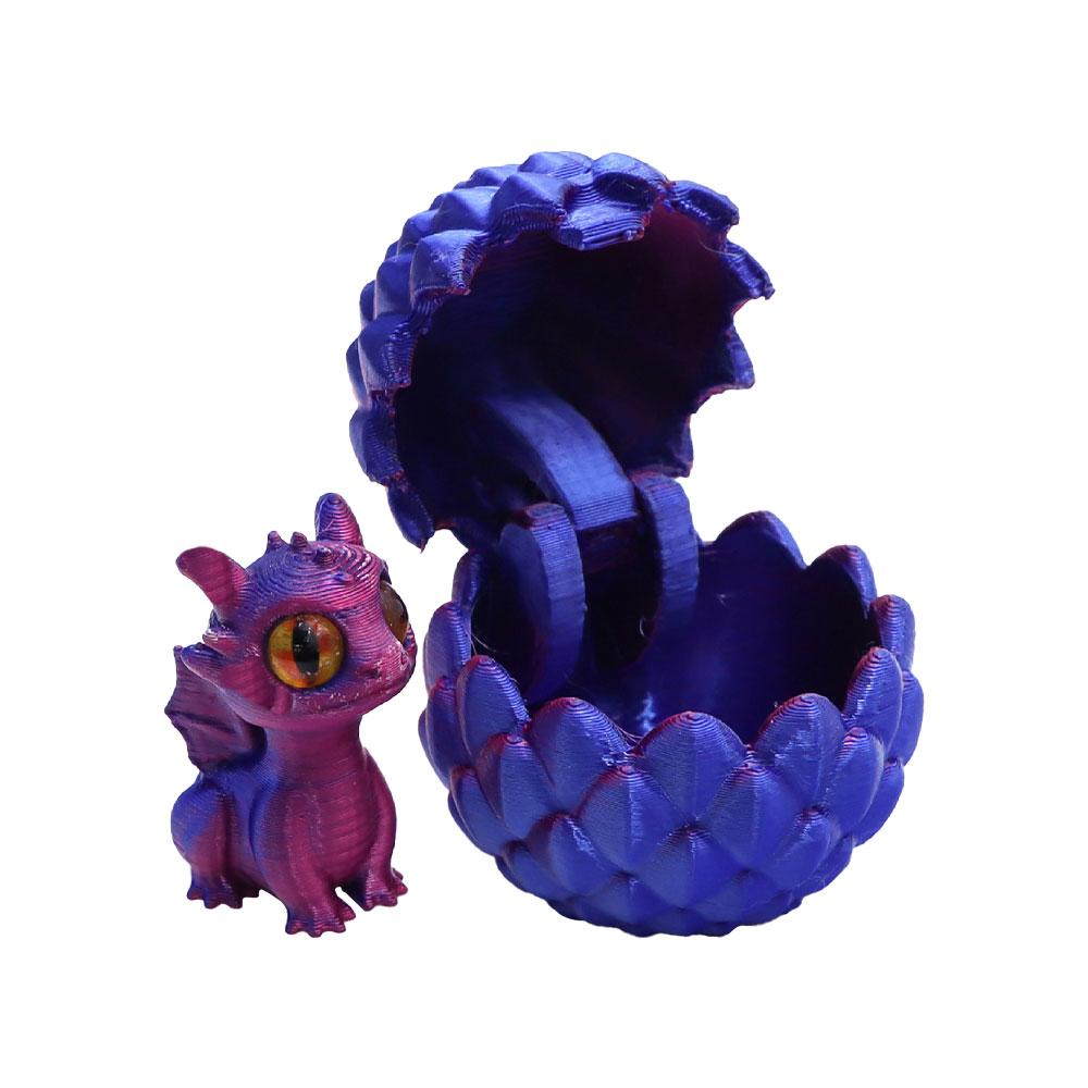 3D Printed Toys Artistic Dragon Egg Statue Small Hatching Dragon Figure Modern Home Decoration Miniature Desk Decor Christmas