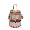 Tassels Style Ethnic Chain Strap Tote Cylinder Crossbody Bag For Women Use Daily