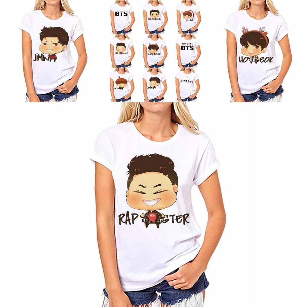 Bangtan Kpop Bts Boys Short Sleeve Women Tops Tshirts Jin Jimin Suga Jhope Rm