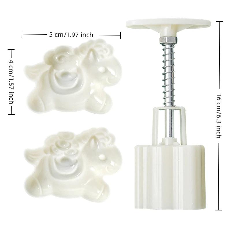 Diy Horse-Shaped Mooncake Mold Hand-Pressure Pastry Mold Hand Press Mung Bean Cake Model Pastry Embossing Make Baking Tool