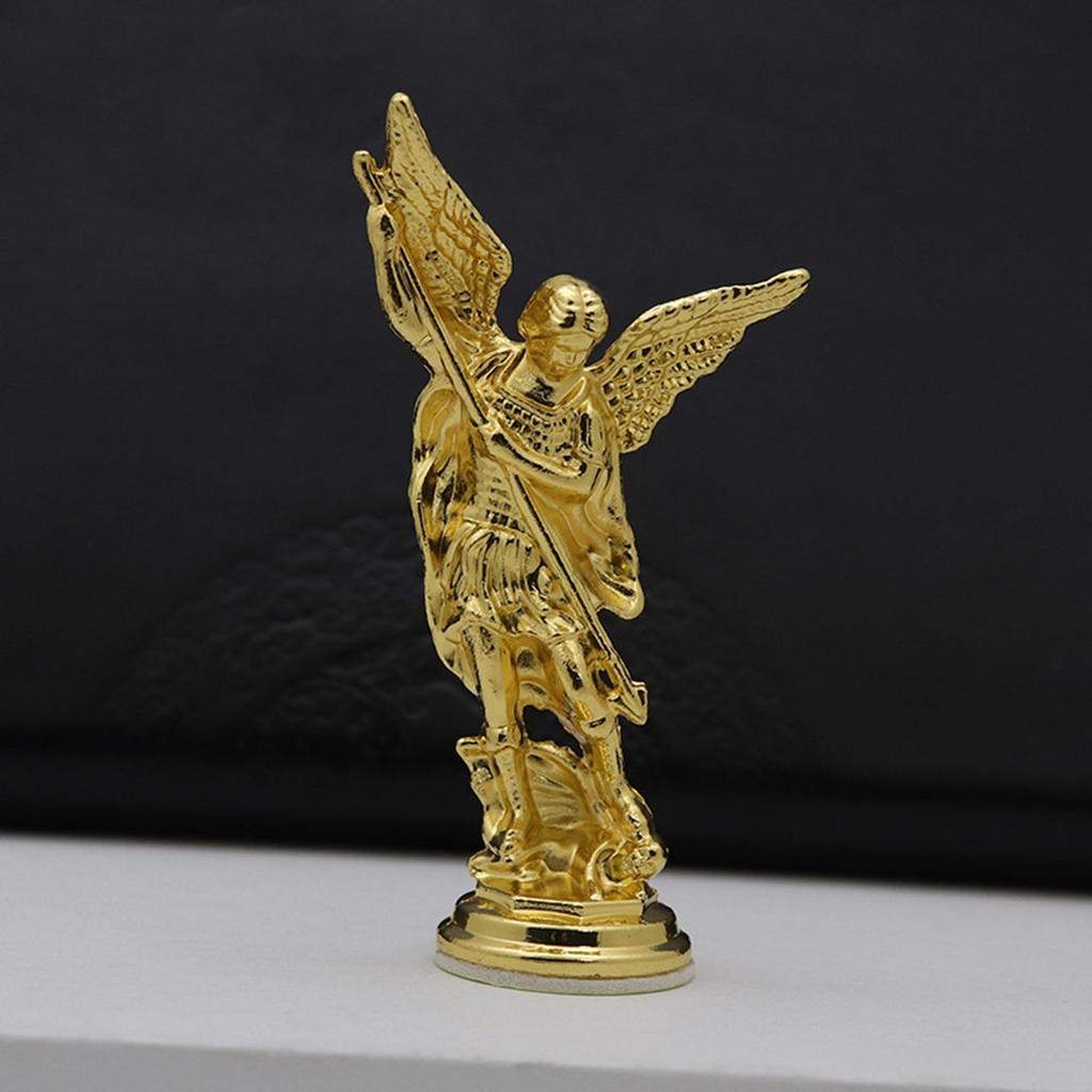 Christian Saint Michael FigurineThe Archangel Defeating Satan Guardian Statues Zinc Alloy Ctafts for Home Room Tabletop Desktop