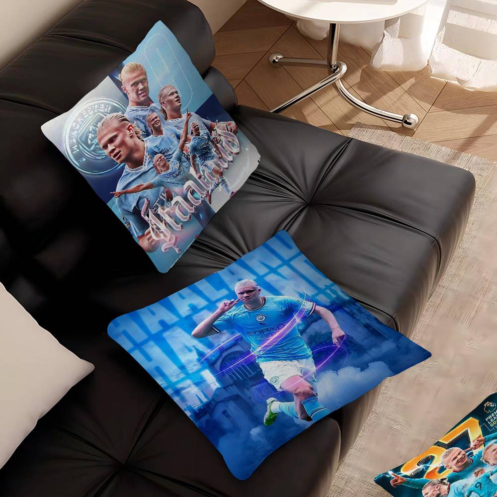 E-Erling B-Braut FootballStar H-Haaland Poduszka Poduszka Anime Pokrowiec na Poduszkę do Kanapy Łóżka Zagłówek Pokrowiec na Poduszkę 45x45 cm Moda