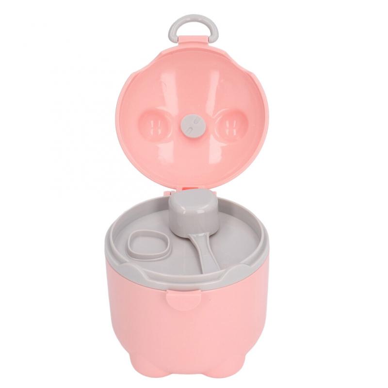 Baby Food Containers Large Pink Safe PP Material Sufficient Capacity Compact Portable Cute Style Powder Dispenser