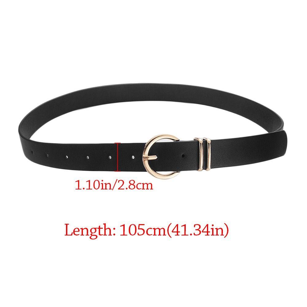 Gold Round Button Women's Belt PU Leather Leather Belt Vintage Waistband Belts Pants