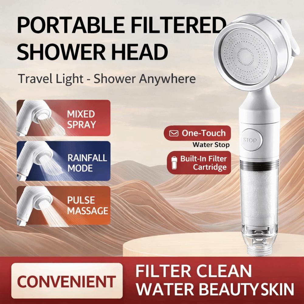 3 Modes Filtered Shower Head Antibacterial Antibacterial Shower Nozzle Shower Accessory