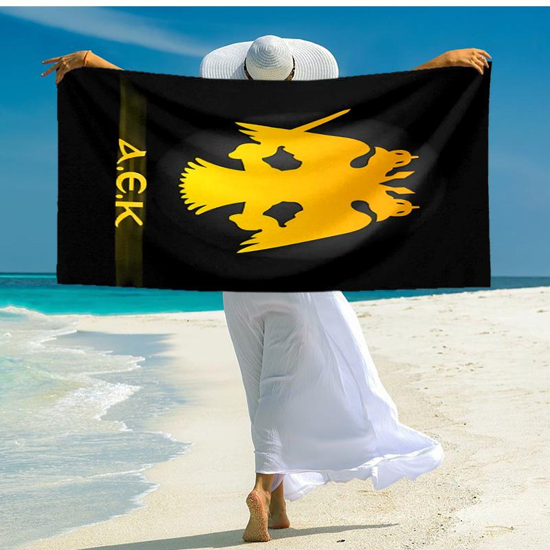Proof Beach Towel with AEK FC LOGO Pattern - Soft,absorbent,quick-drying,machine Washable - Perfect for Swimming,camping,bathing