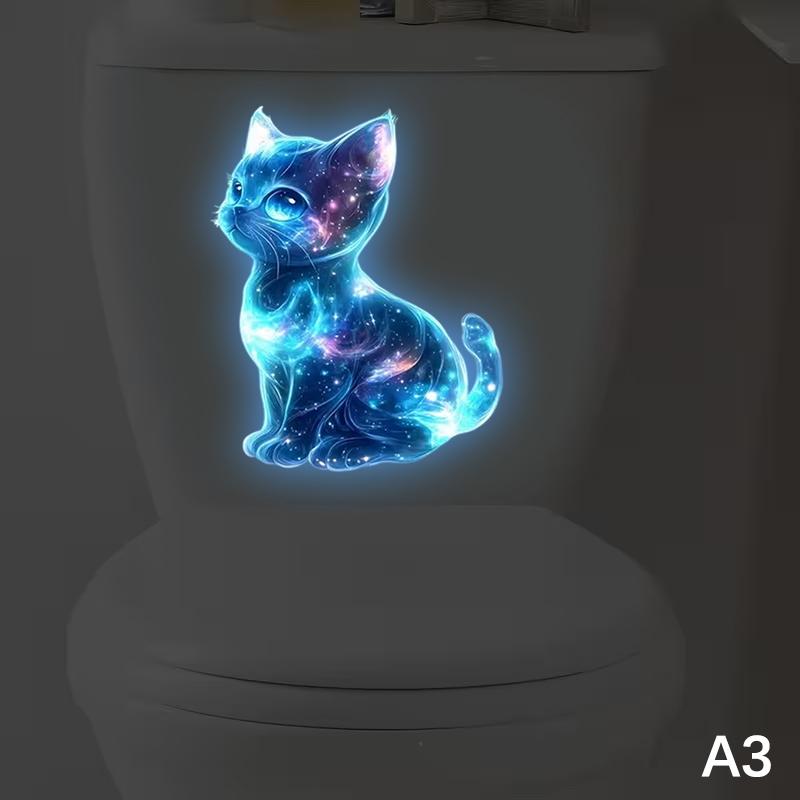 

1Pc Self-Adhesive Vinyl Wall Sticker Glow-in-the-Dark Girl Dolphin Toilet Sticker Luminous Bathroom Wall Or Window Decoration
