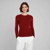 Worsted Seamless Integration 0 Wool Machine Washable Crew Neck Pullover Knitted Sweater Women's Slim Long Sleeve Bottom Shirt