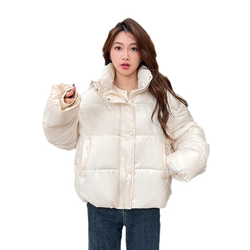 Short down and padded jacket women's winter 2025 new Korean warm and loose hooded bread jacket padded jacket