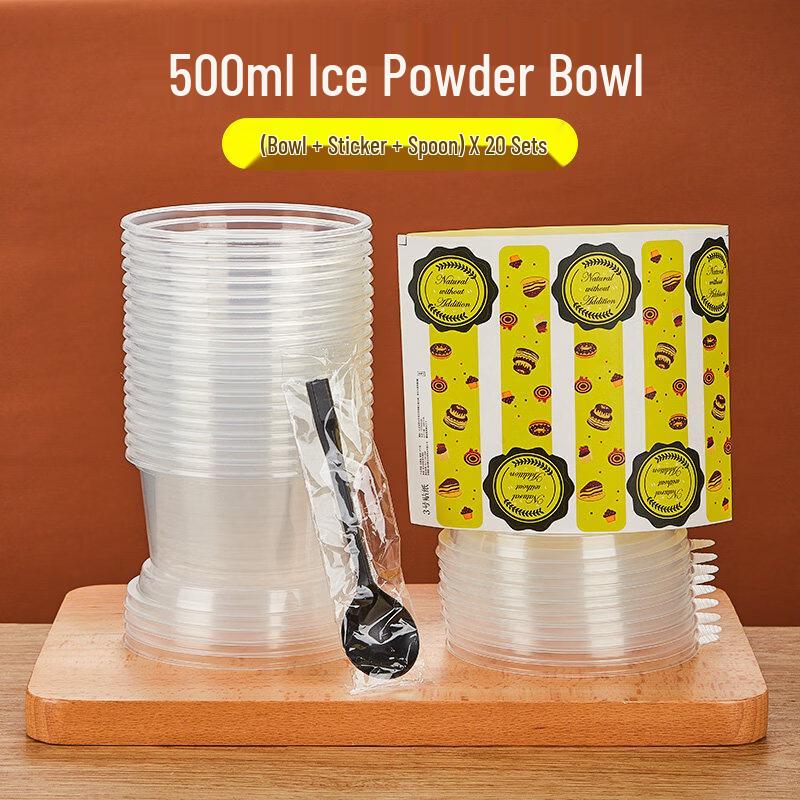 ZISIZ Disposable Plastic Ice Jelly Dessert Bowl